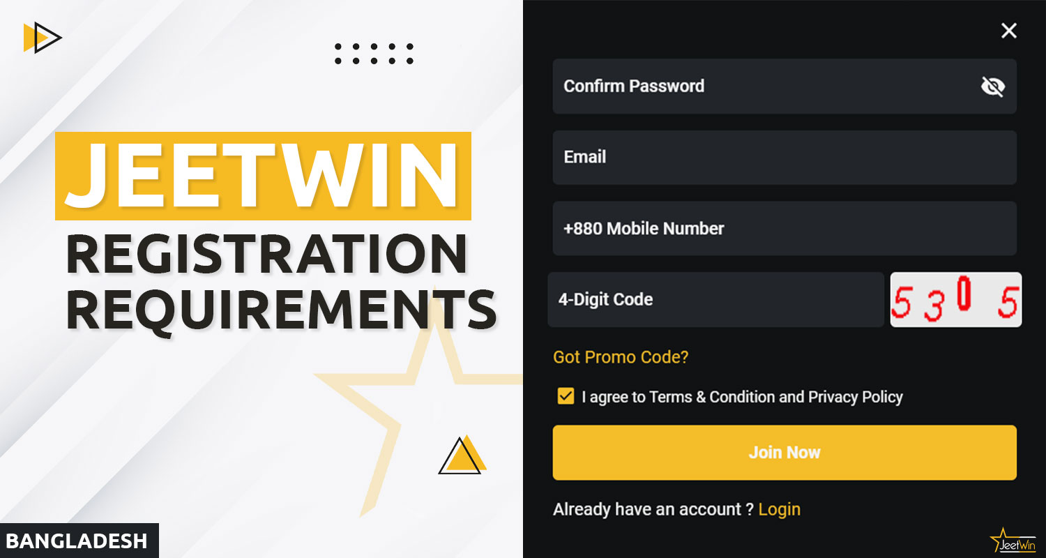 Description of the requirements for registration on JeetWin.