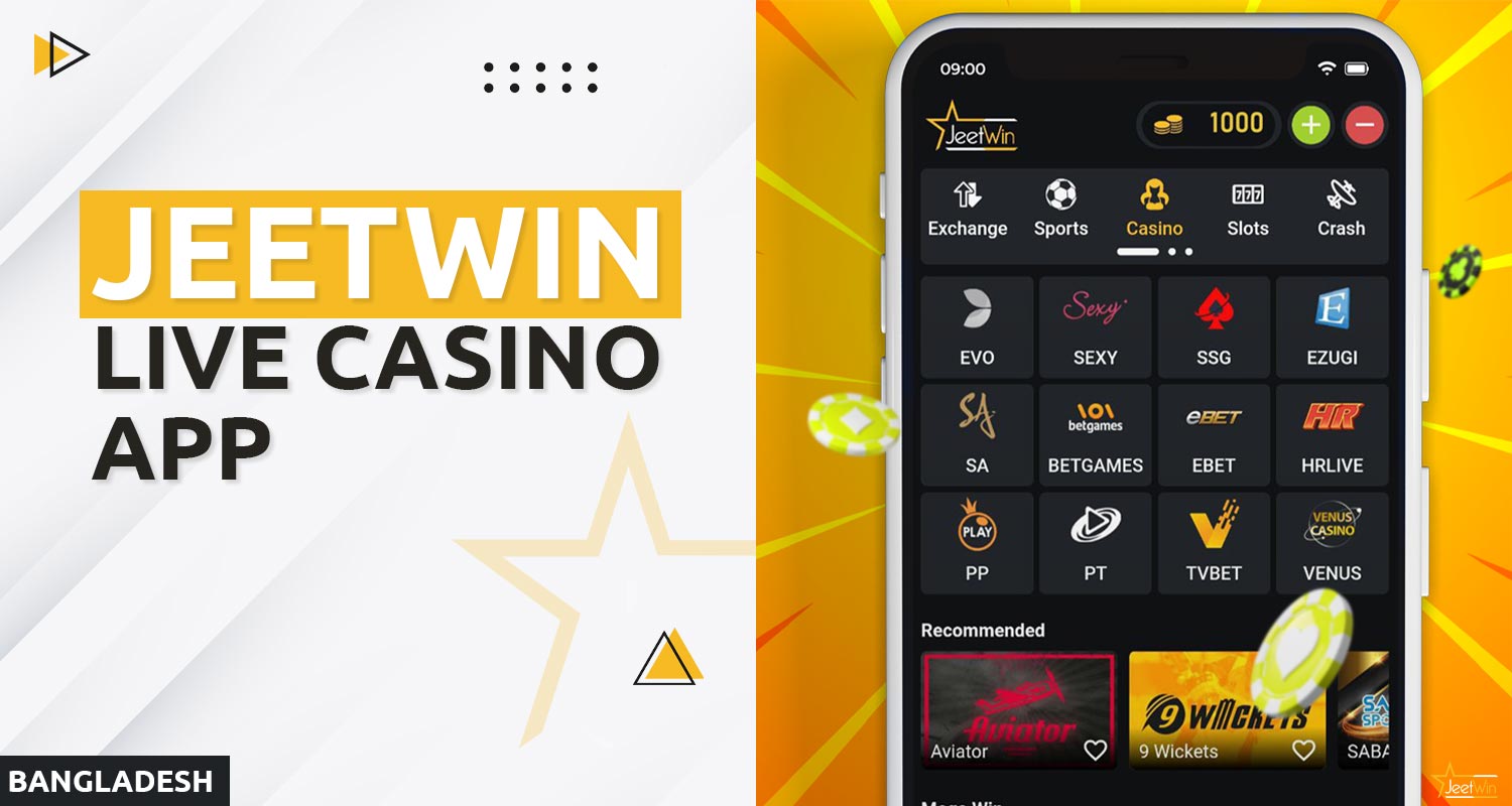 Live Casino in the JeetWin mobile application