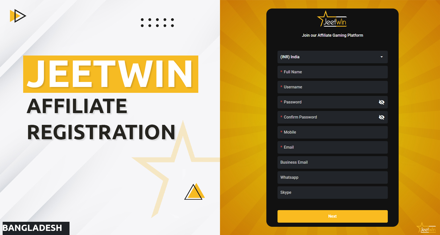 Jeetwin affiliate programme registration process 